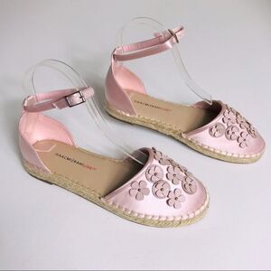 Isaac Mizrahi Floral Applique Satin Espadrilles